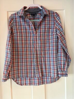 Tommy Hilfiger Plaid Popover Shirt — Size M